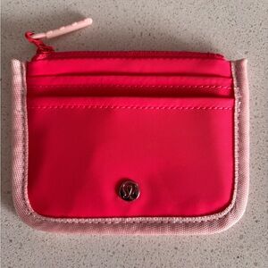 Lululemon card case. Hot pink with light pink accent